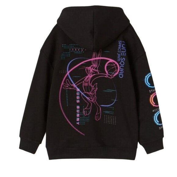 Zara Other - Zara Space Jam Bugs Bunny Hoodie 11-12 Yrs Kids Black Tunic Sweatshirt Tune Squa